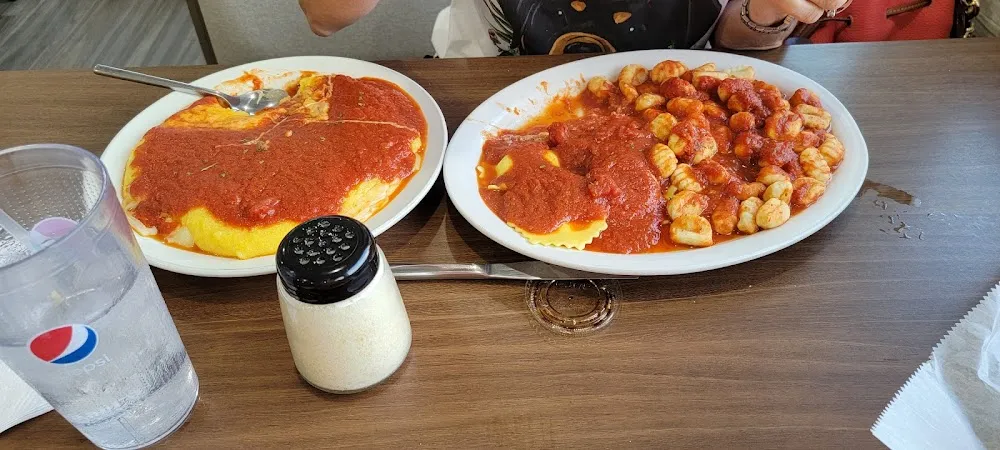 Polenta with Cheese and Sauce Cheese Ravioli and Gnocchi